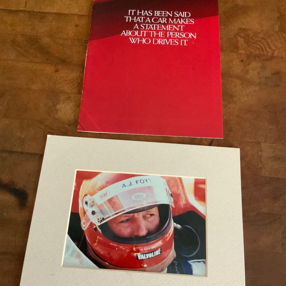 Picture A.J.FOYT Race car Driver & NSX Booklet